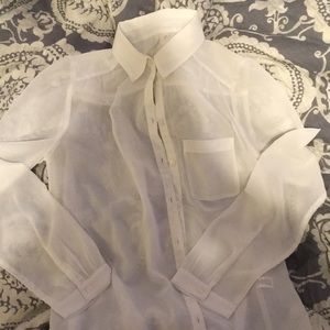 Sheer button down blouse (NWOT)